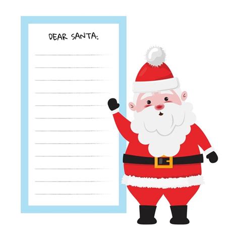 Premium Vector | Cartoon illustration of santa claus standing next to the letter for wishes