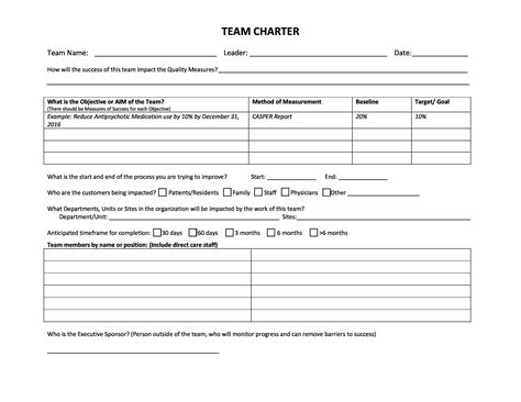 Team Charter Word Template