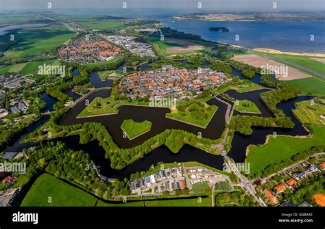 Aerial view, Bastion Oud Molen, Naarden VESTING, Fortress of Naarden ...