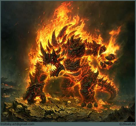 Lava Demon by Ivan Troitsky | Illustration | 2D | CGSociety | Monster ...