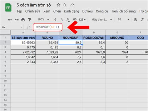 5 cách làm tròn số trong Google Sheets - Lý thuyết quy tắc làm tròn số - Thegioididong.com