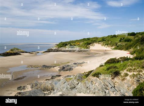 Beach near Borth y Gest and Porthmadog golf club, North Wales Stock ...