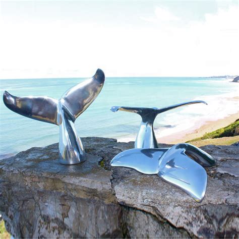 Large Metal Whale Tail Sculpture Seaside Decor MNSA-013