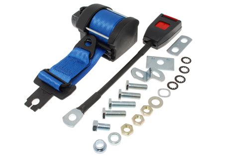 Inertia Seat Belt Kit Single 30cm Stalk Blue - RB735530BLUE - Securon | Rimmer Bros