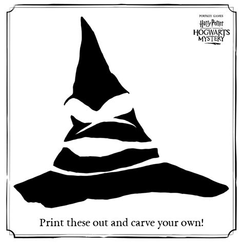 Harry Potter: Sorting Hat (Free Pumpkin Stencil - Pumpkin Pattern - Pumpkin Template - Jack-o ...