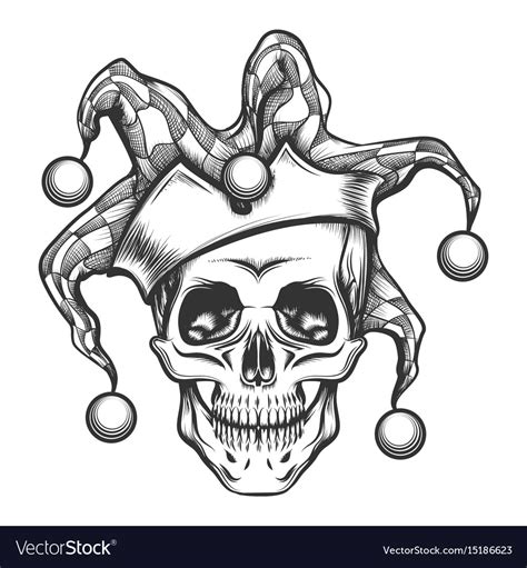 Skull in joker cap Royalty Free Vector Image - VectorStock