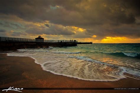 Sunrise During Storm at the Boynton Beach Inlet | Royal Stock Photo