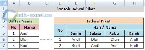 Cara Membuat Jadwal Piket Kelas Di Excel - IMAGESEE