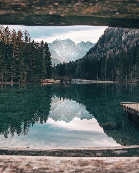 #slovenia A beautiful view of the lake in Zgornje Jezersko, Slovenia. A ...