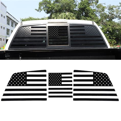 for Ford F150 Raptor 2009+ Black American Flag Truck Rear Window Decal ...