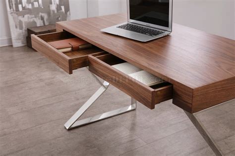 Noho Office Desk in Walnut by J&M w/ Chrome Legs