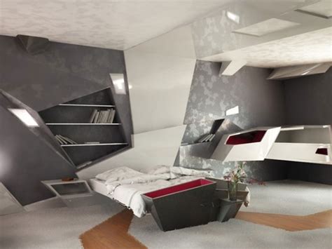 Modern and Futuristic Apartment Interiors Design - Bedroom - Viahouse.Com