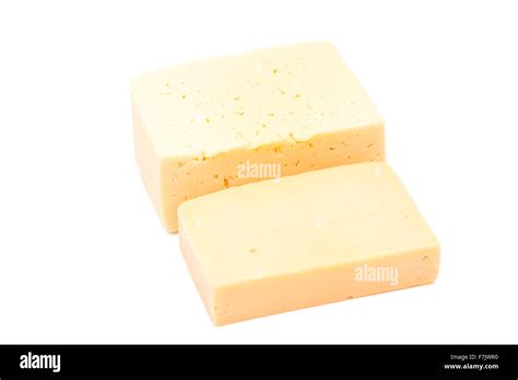 cheese slices on white background Stock Photo - Alamy