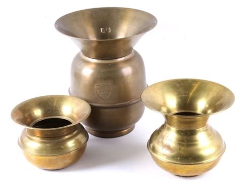 Collection of Three Brass Spittoons