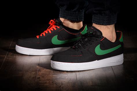 NIKE AIR FORCE 1 LOW 1/1 BLACK RED GREEN CUSTOM for £95.00 | kicksmaniac.com