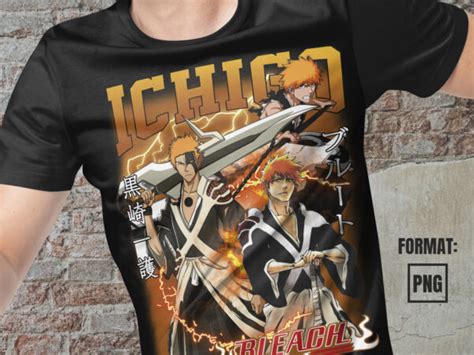 Premium Ichigo Kurosaki Bleach Bootleg Anime T-Shirt Design - Buy t-shirt designs