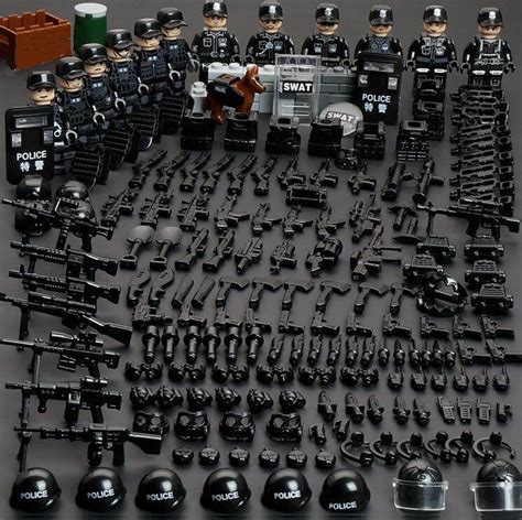 New SWAT Police Team Military Army Soldier Minifigures With Weapon for Lego Spielzeug EN6377349
