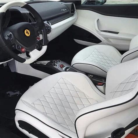 Black and white custom ferrari interior | Trending decor, White interior, Best interior design