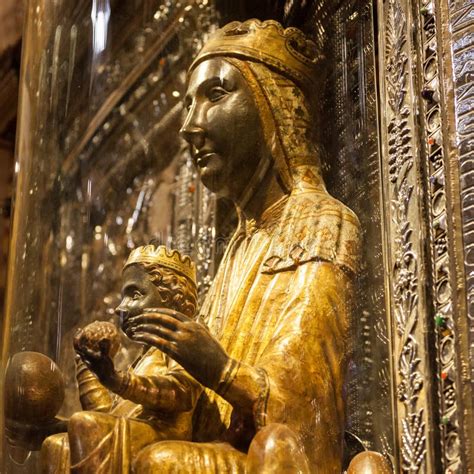 Black Madonna of Montserrat in Montserrat Monastery. Barcelona, Spain ...