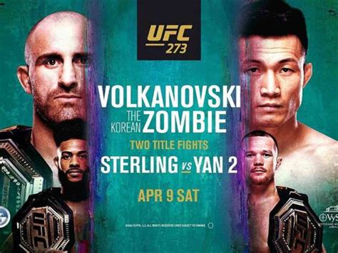 UFC 273: Alexander Volkanovski vs The Korean Zombie – Timings, Fight ...