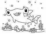 Hammerhead Shark Cute Coloring Page  Free Printable Pages sketch template