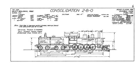 Western Pacific Locomotive 124 Diagram