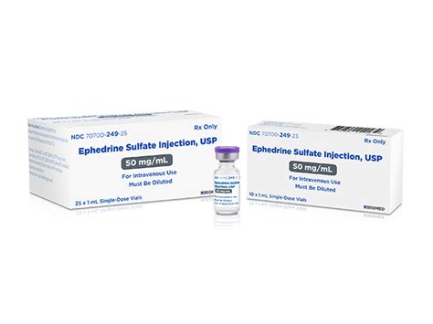 Ephedrine Sulfate Injection, USP - 50mg/mL (1mL)