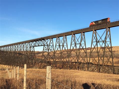 13 train cars derail off historic CN trestle bridge near Wainwright in central Alberta ...