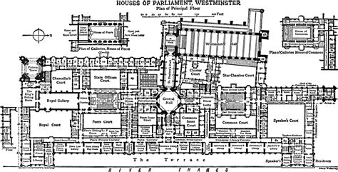 Houses of Parliament, Westminster; Plan of Principal Floor | ClipArt ETC