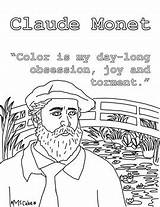 Claude Monet Coloring Pages Sketch Page sketch template