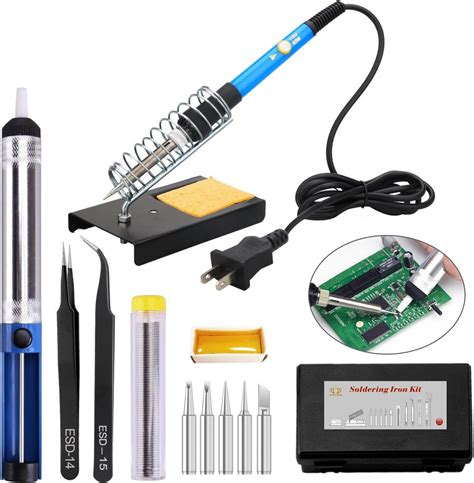 Amazon.com: Soldering Iron Kit – 60W Adjustable Temperature Soldering ...