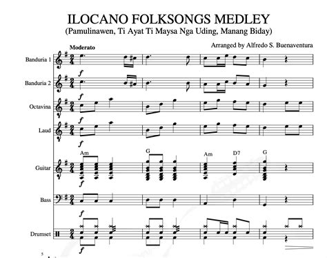 Ilocano Folk Songs Medley (Full Score) – Rondalla Sheet Music by Musicondalla