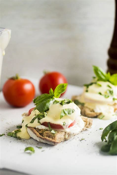 Caprese Eggs Benedict - Life As A Strawberry | Recipe | Vegetarian eggs ...