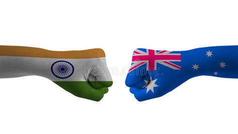 India Vs Australia Hand Flag Man Hands Patterned with the India Vs ...