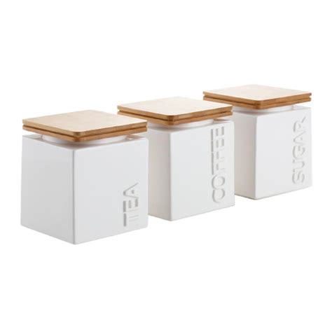 White Tea Coffee Sugar Ceramic Canister Set | Shop Today. Get it Tomorrow! | takealot.com