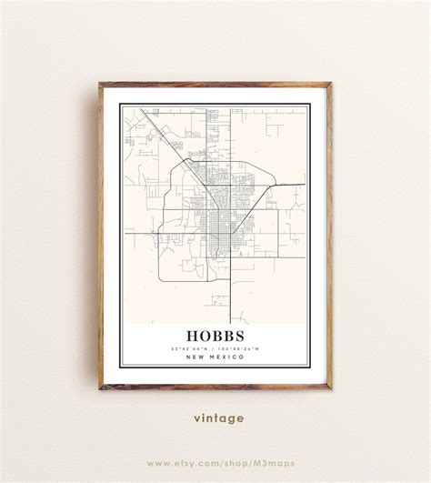 Hobbs New Mexico Map Hobbs NM Map Hobbs City Map Hobbs - Etsy