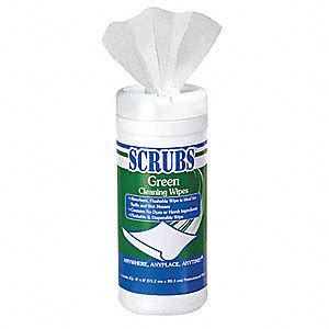 SCRUBS Green Cleaning Wipes, 25 ct. Canister, Fragrance: Unscented, Size: 6" x 8" - 41C256|91825 ...