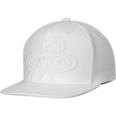 Mitchell & Ness Miami Heat White Cropped XL Logo Snapback Adjustable Hat