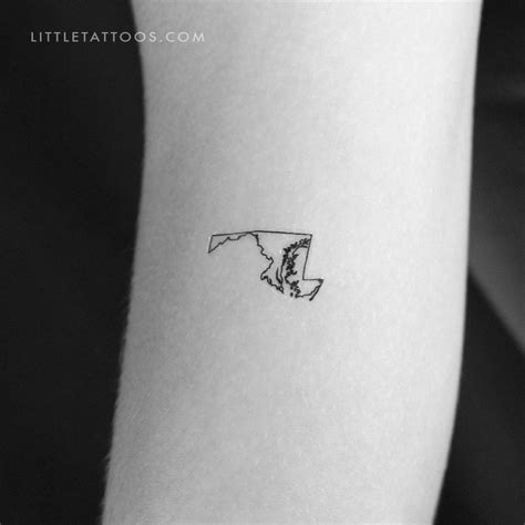 Maryland Map Outline Temporary Tattoo - Set of 3 – Little Tattoos