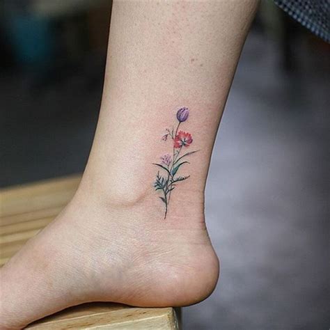 50 Gorgeous Ankle Flower Tattoo You Can't Miss This Summer - Page 16 of ...