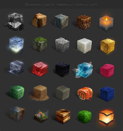 25 Material Cubes by TamberElla on DeviantArt