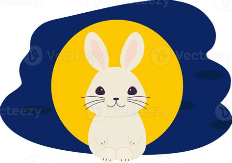 Chinese moon rabbit, Jade hare with full moon background and festive pattern. 27296794 PNG