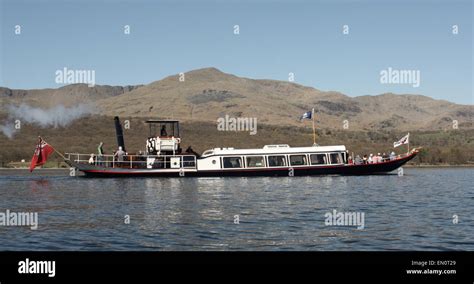 Steam Yacht Gondola on Coniston Water, at Coniston Pier Stock Photo - Alamy