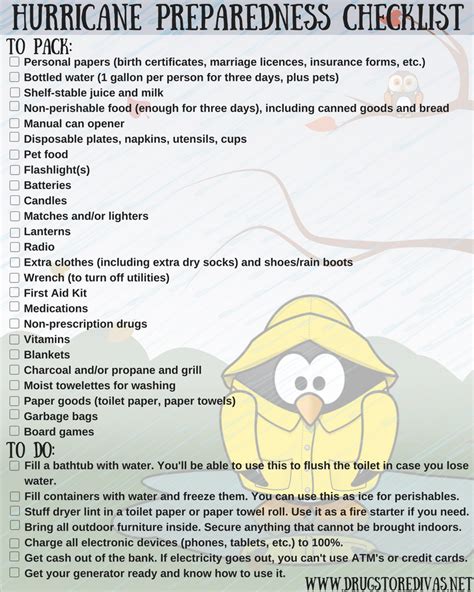 Hurricane Preparedness Checklist - Drugstore Divas