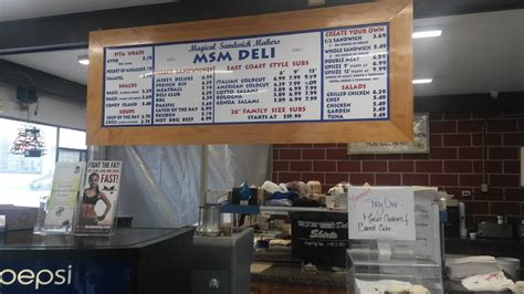 Menu at MSM Deli restaurant, Tacoma