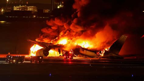 Japan Airlines A350 Catches Fire on Runway at Tokyo Haneda Airport ...