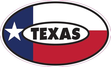 5in x 3in Flag Oval Texas Vinyl Sticker - Walmart.com - Walmart.com