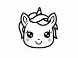 Simple Unicorn Emoji Coloring Activity  Page sketch template