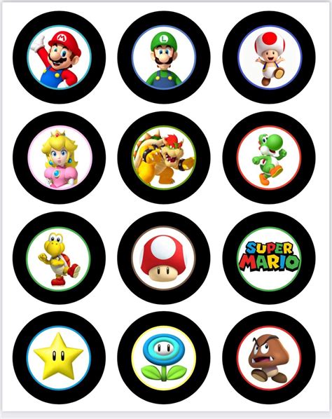 Super Mario Bros Cupcake Toppers PDF Instant Download | Etsy | Super ...