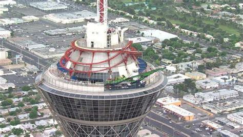 Las Vegas City Roller Coaster. A roller coaster on top of the hotel in ...